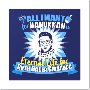 Hanukkah Ruth Bader Ginsburg Eternal Life for RBG Posters and Art